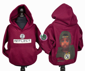 REFLECT Hoodie Boys BURGUNDY(AKELLE - LIMITED EDITION)
